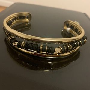 Alexis Bittar Coveteur Black Beaded Gold Choker Necklace